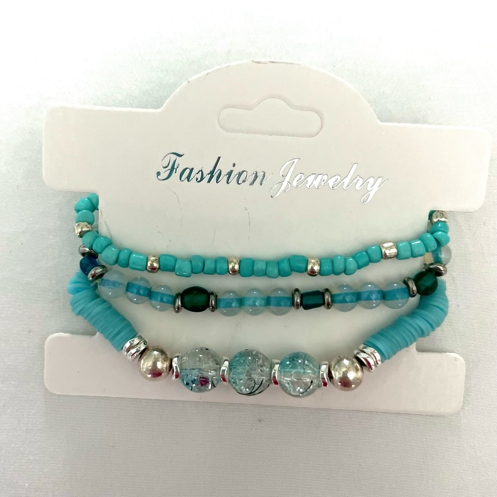 Handmade Turquoise Beaded Bracelet Set
